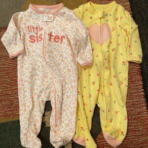 Carter's Baby Girl Sleeper Footies 2 pack